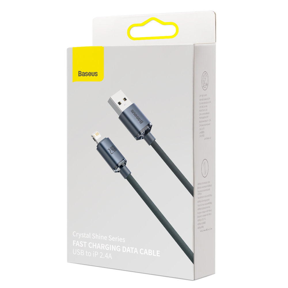 Podatkovni in polnilni kabel USB-A - Lightning Baseus Crystal Shine Series, 20W, 1,2 m, črn CAJY000001