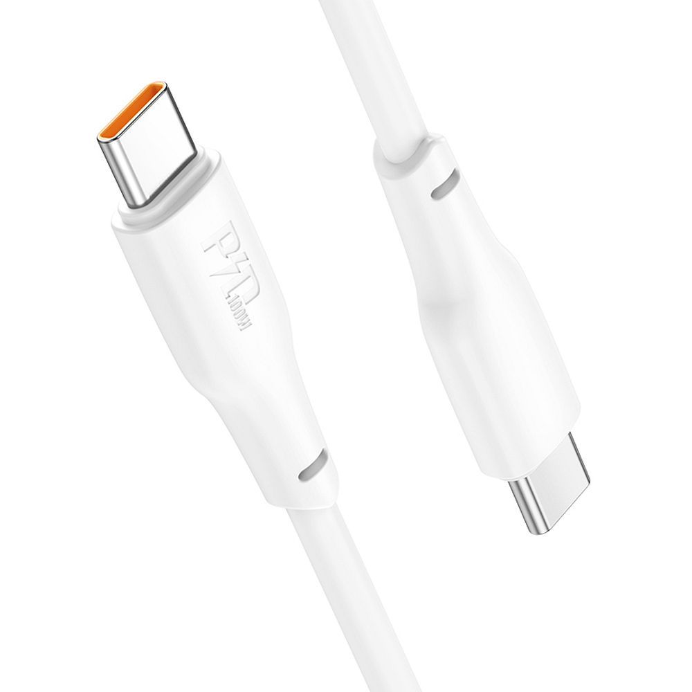 Podatkovni in polnilni kabel USB-C - USB-C HOCO X93, 100 W, 2 m, bel