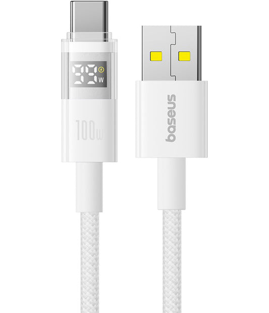 Kabel za podatke in polnjenje USB-A - USB-C Baseus Display 2, 100W, 2m, Bel P10382701211-01