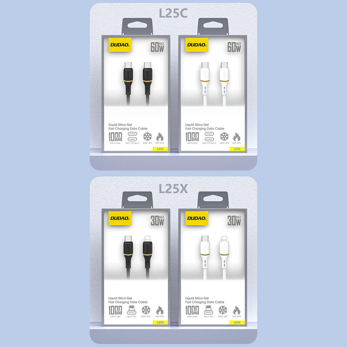 USB-C podatkovni in polnilni kabel - USB-C Dudao L25C, 30W, 1m, bel