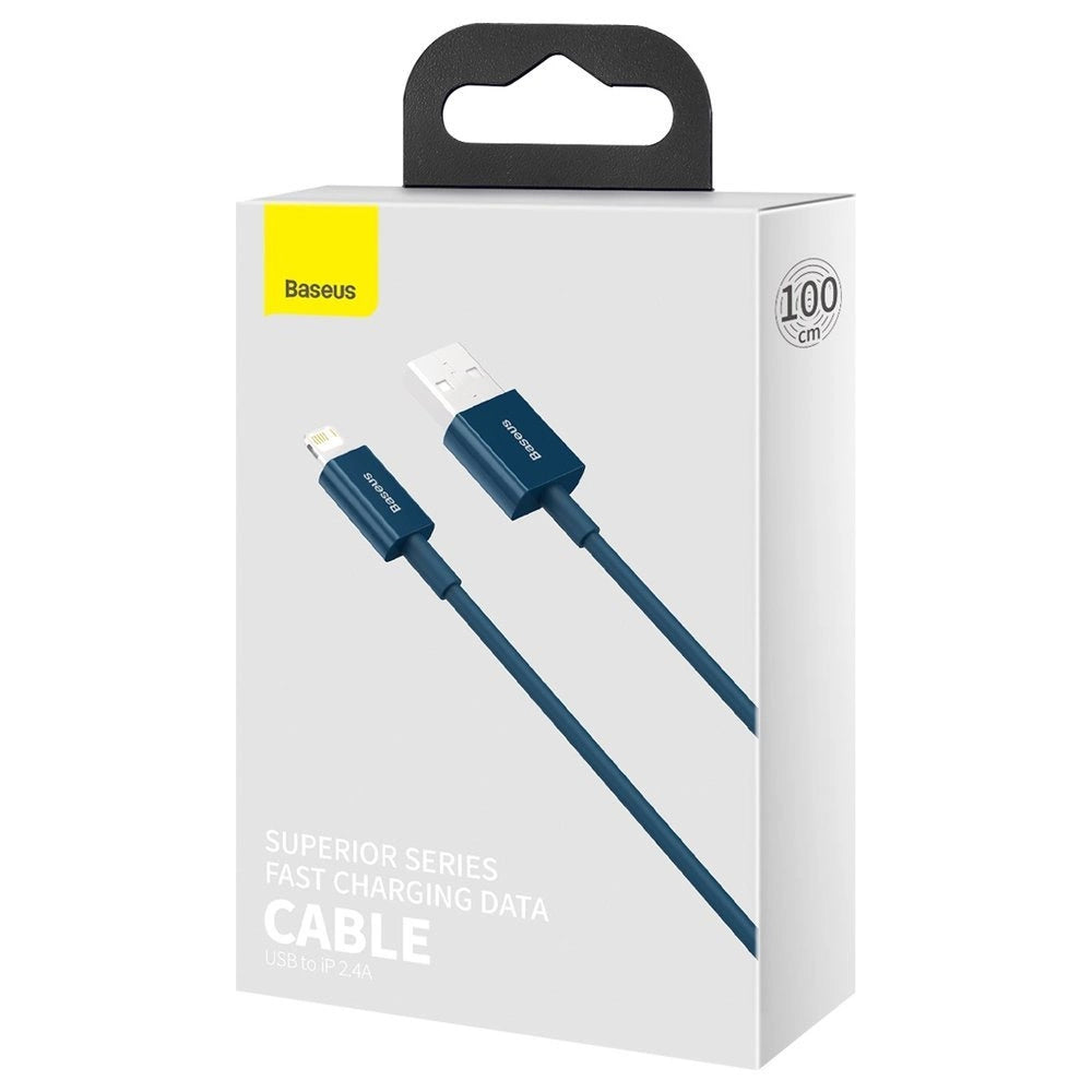 Podatkovni in polnilni kabel USB-A - Lightning Baseus Superior Series, 20 W, 1 m, modri CALYS-A03