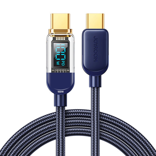 Kabel za prenos podatkov in polnjenje USB-C - USB-C Joyroom A4 Display, 100W, 1.2m, Modra