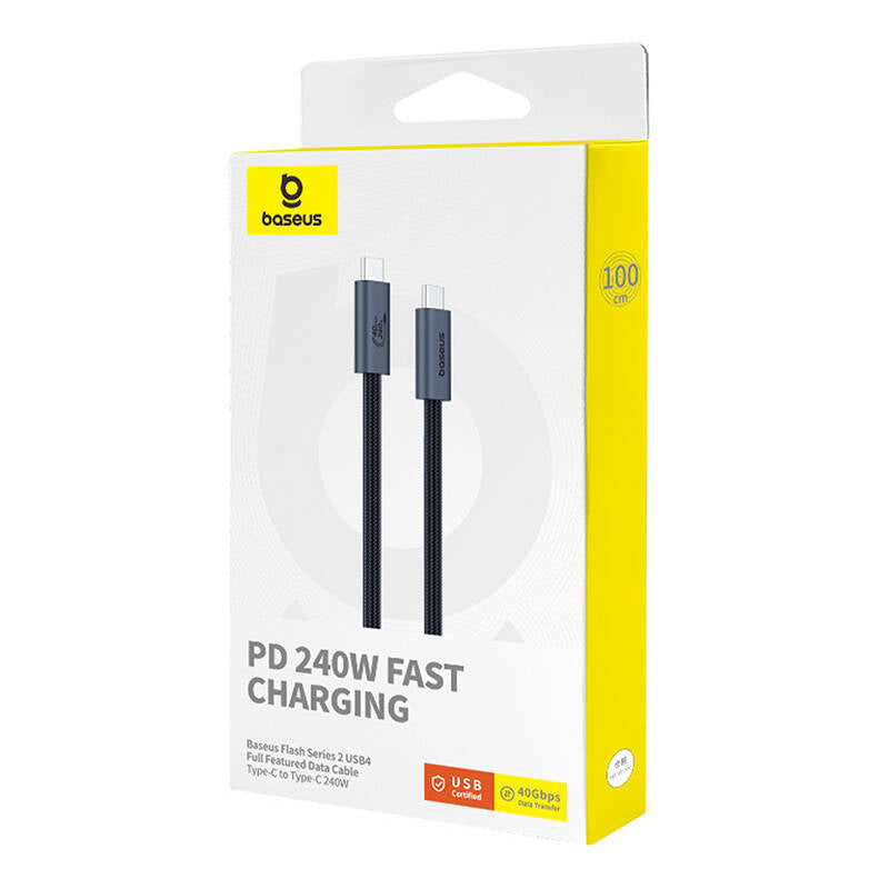 Kabel za podatke in polnjenje USB-C - USB-C Baseus Flash Series II, 240W, 1m, črn P10311803111-00