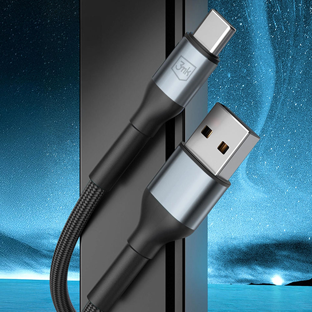 Kabel za podatke in polnjenje USB-A - USB-C 3MK Hyper N 18, 18W, 1m, črn