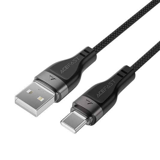 USB-A to USB-C Data and Charging Cable Acefast C11-04, 18W, 1.2m, Black