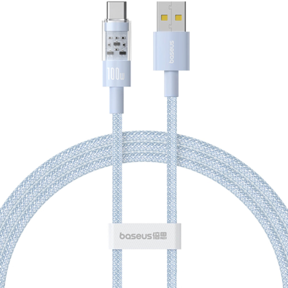 Podatkovni in polnilni kabel USB-A - USB-C Baseus Gem, 100W, 2m, modra P10373002311-01