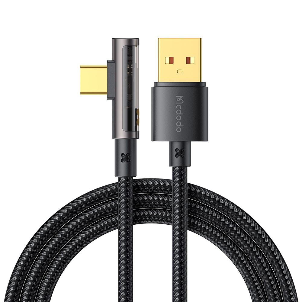 Podatkovni in polnilni kabel USB-A - USB-C McDodo CA-3380 Angled, 100W, 1.2m, Črn