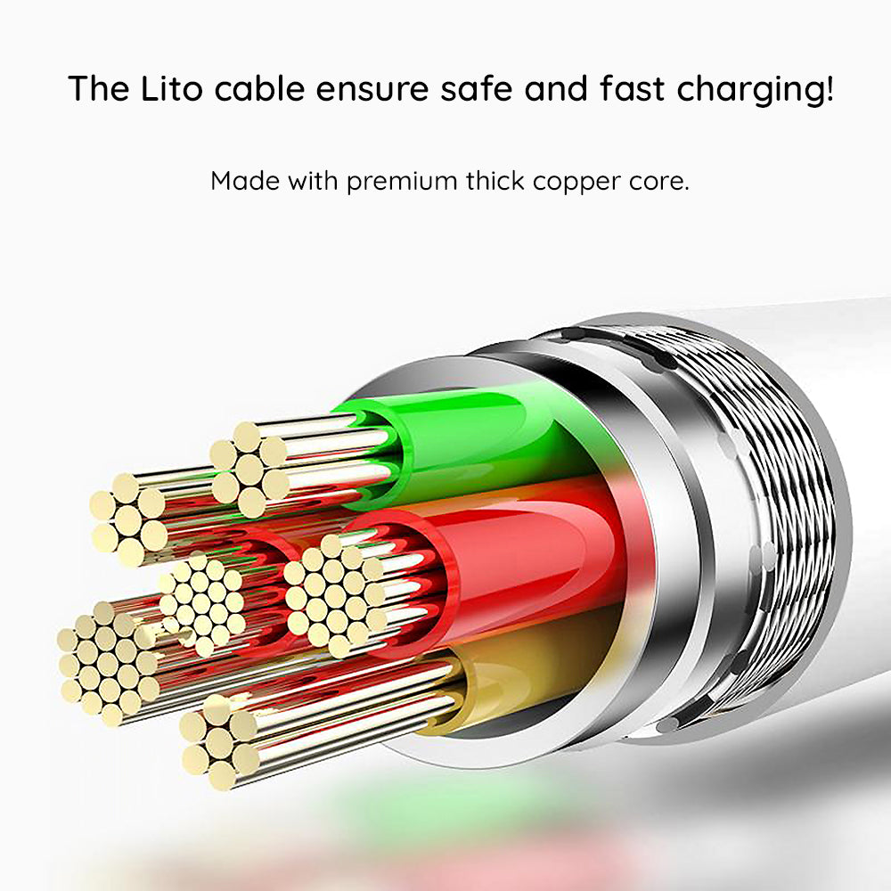 Kabel za podatke in polnjenje USB-C - Lightning Lito LD03, 27W, 1m, Bel