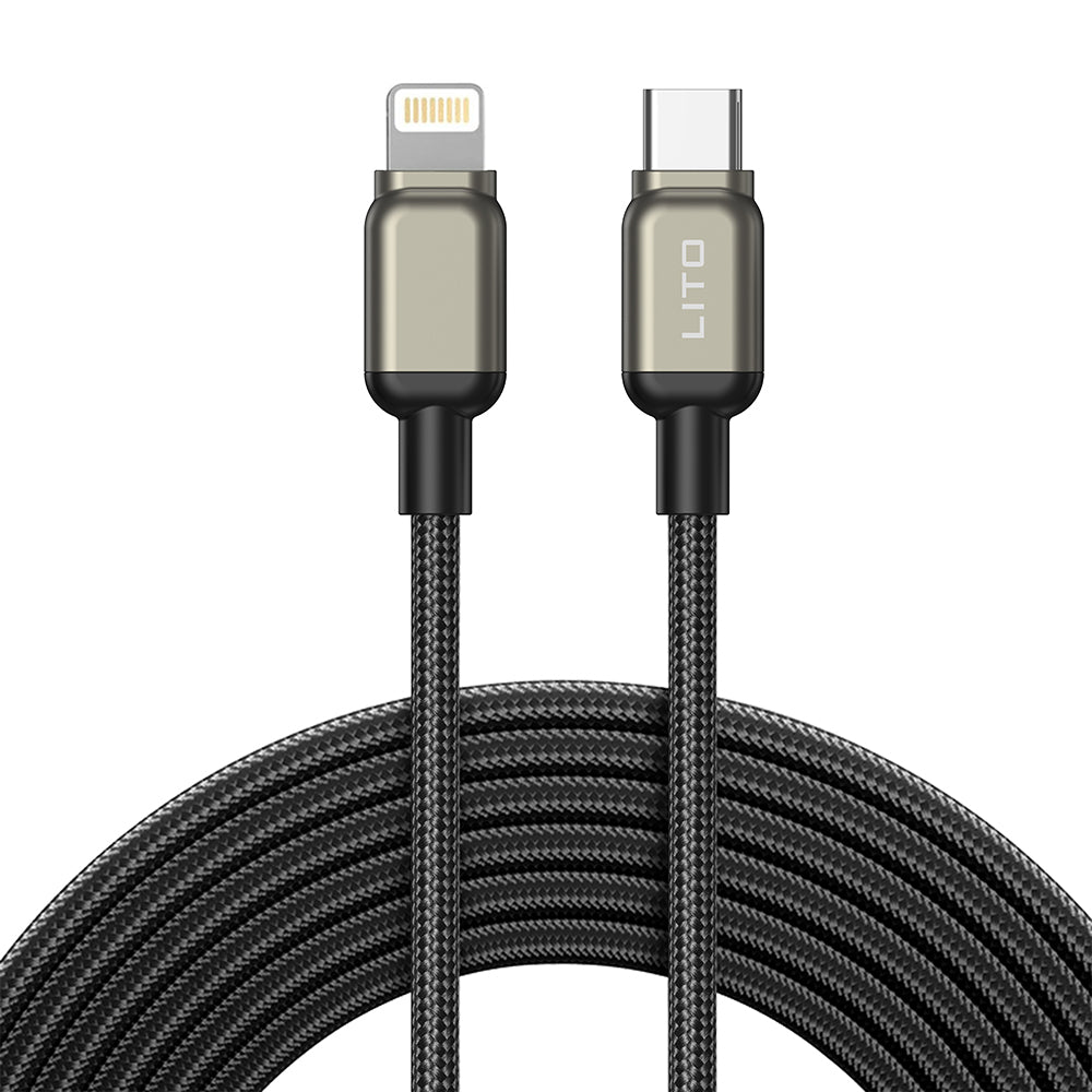 Kabel za podatke in polnjenje USB-C - Lightning Lito LD17, 20W, 1m, črn.