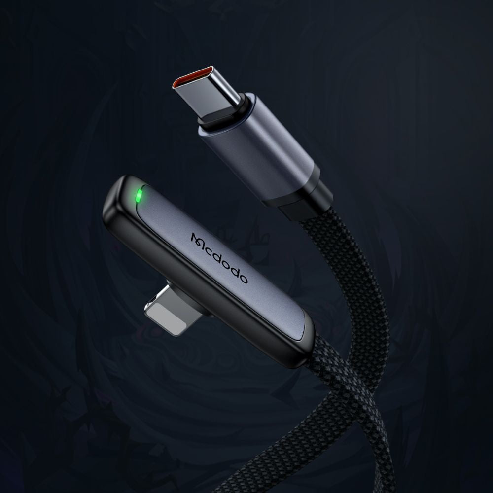 USB-C to Lightning McDodo CA-3350 Angled Data and Charging Cable, 36W, 1.2m, Black