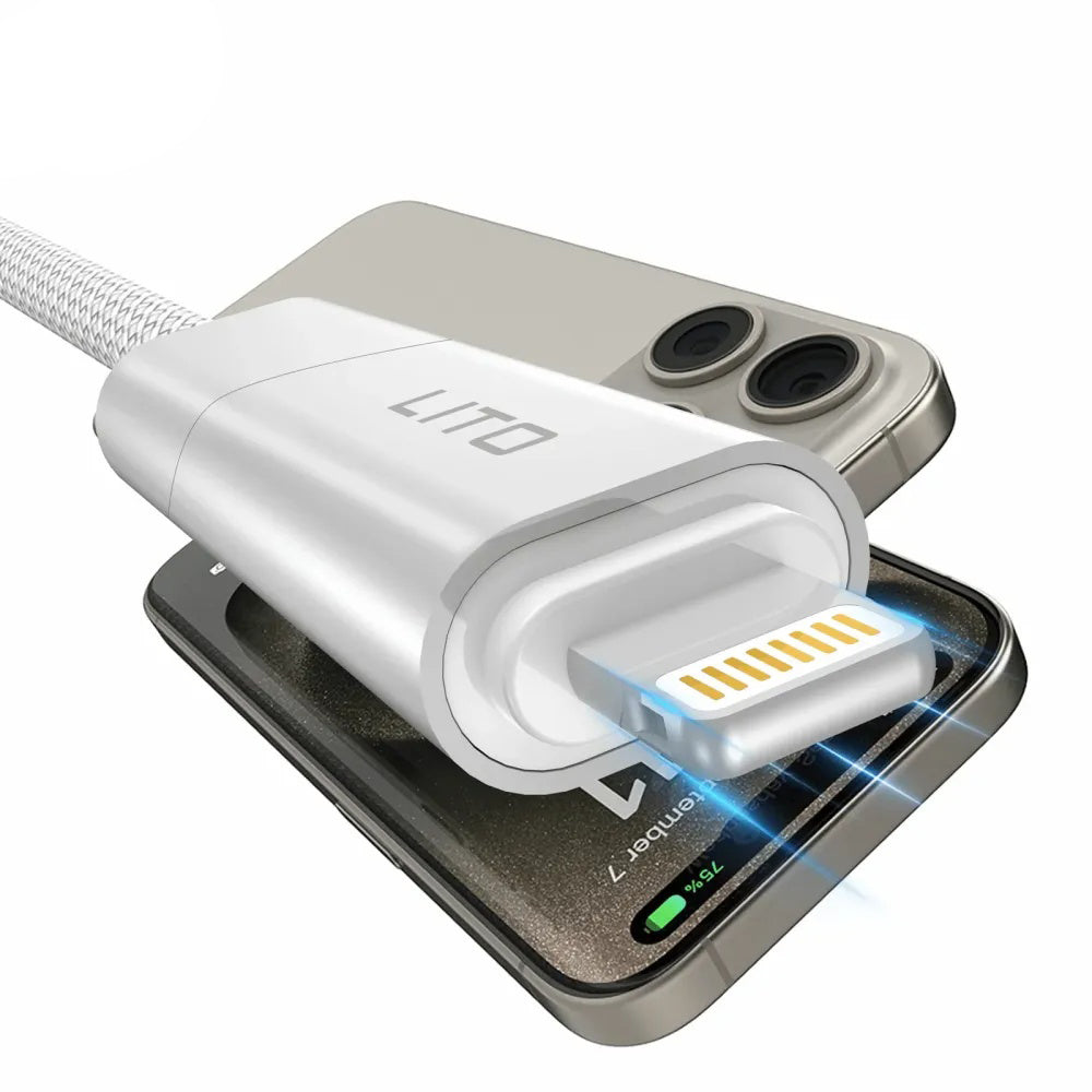 USB-C / USB-A - USB-C / Lightning Lito LD21 Data and Charging Cable, 100W, 1m, White