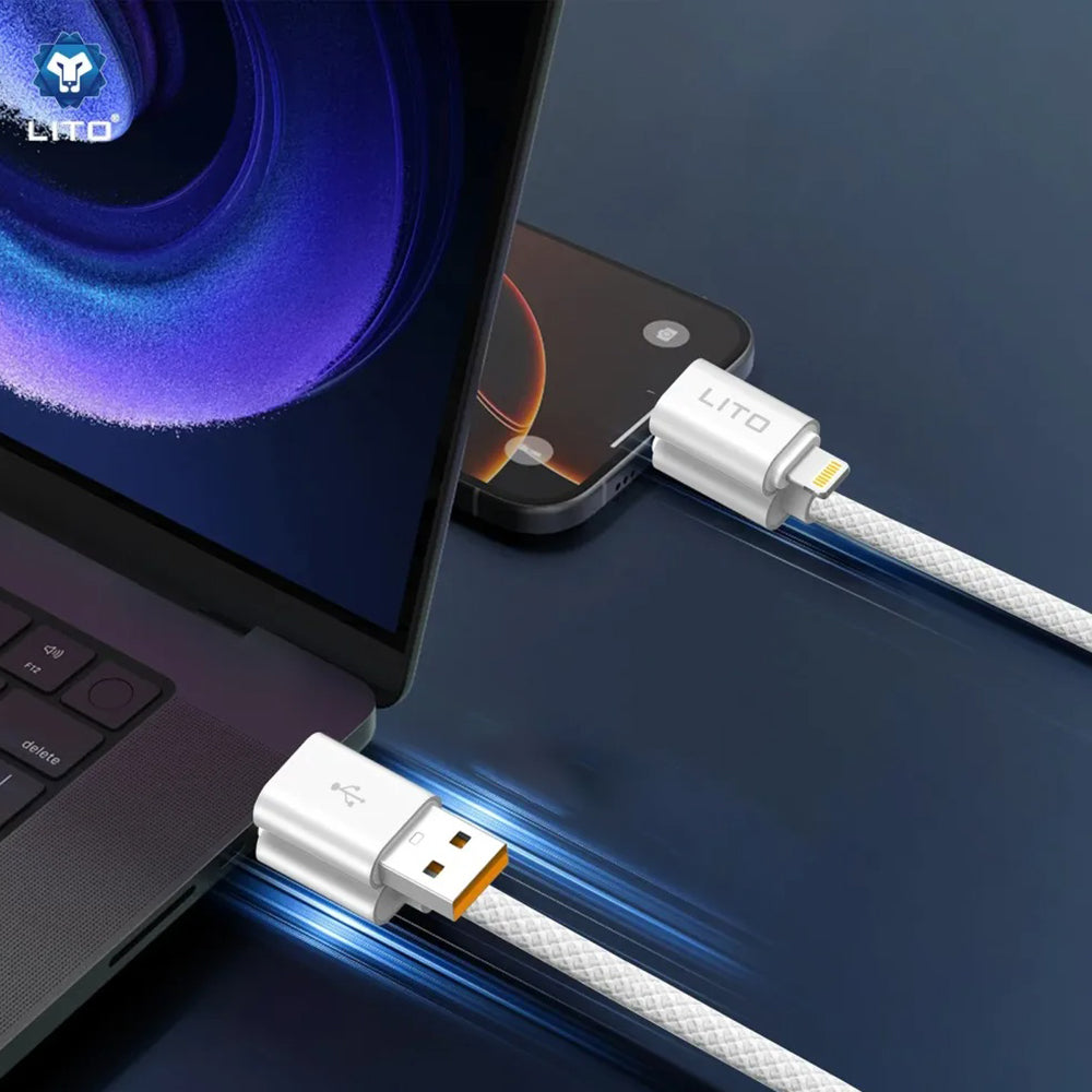Podatkovni in polnilni kabel USB-C / USB-A - USB-C / Lightning Lito LD21, 100W, 1m, črn