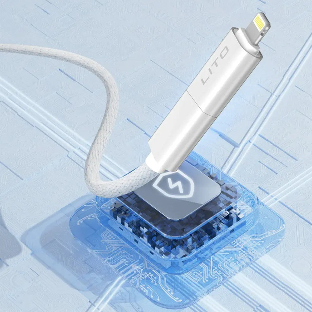 Podatkovni in polnilni kabel USB-C / USB-A - USB-C / Lightning Lito LD21, 100W, 1m, črn