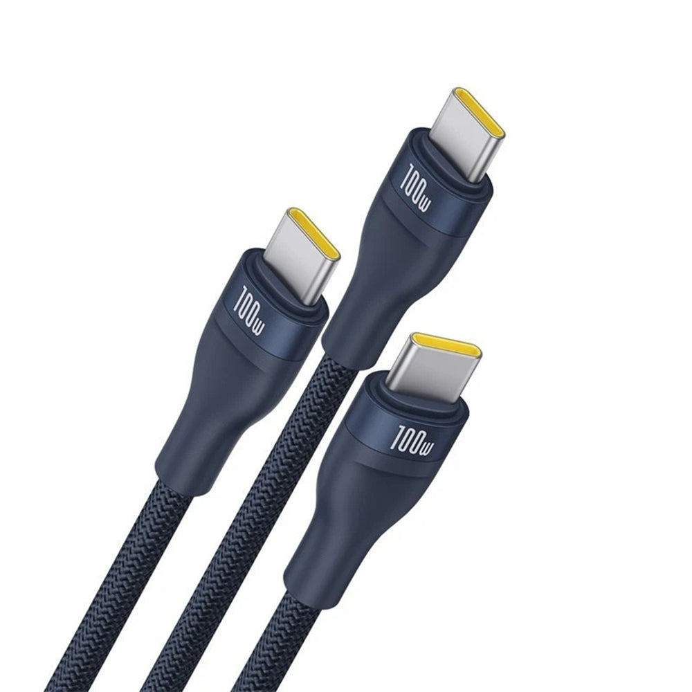 USB-C polnilni kabel - 3 x USB-C Baseus Flash Series III 3in1, 100W, 1.5m, Modra P10377503321-00