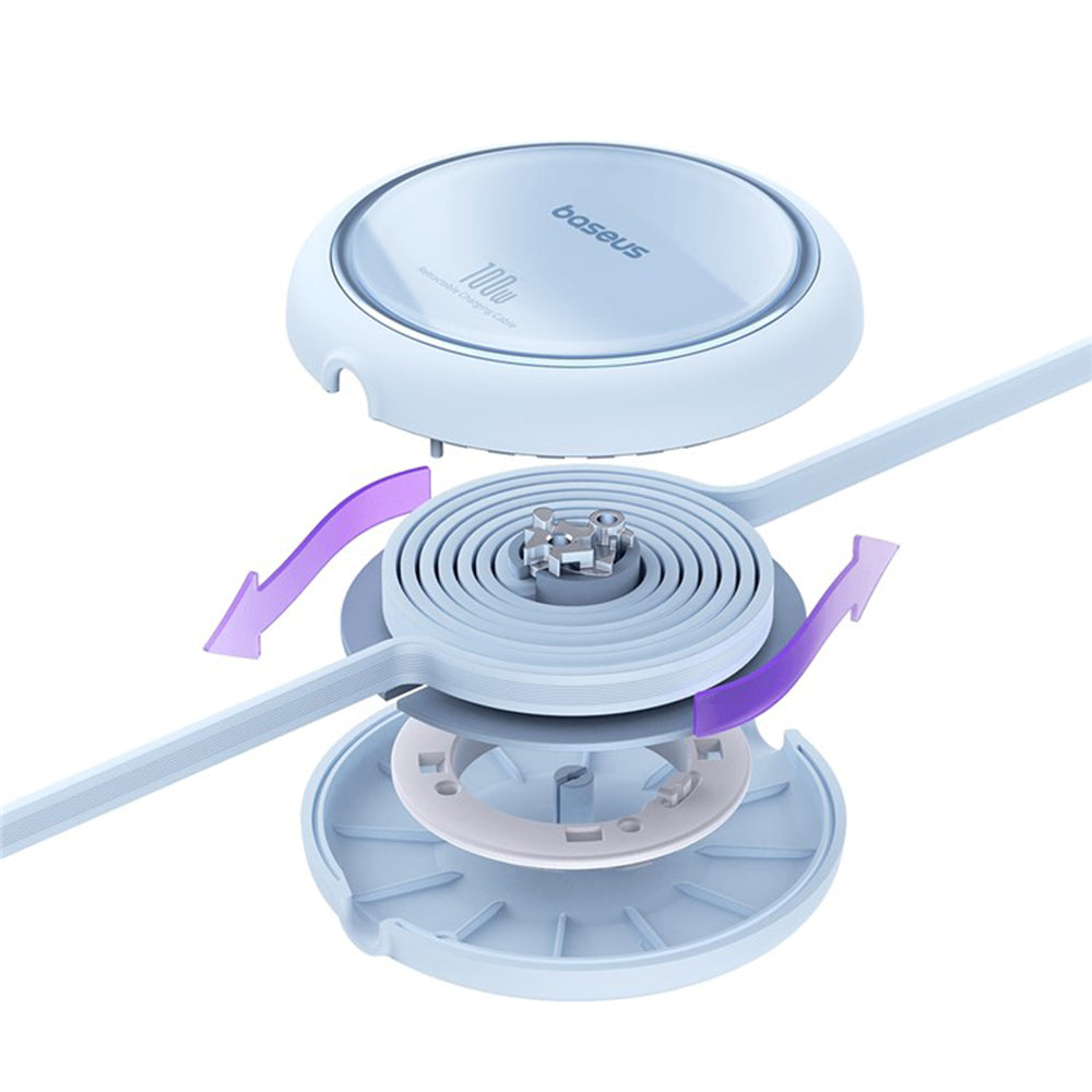 Kabel za podatke in polnjenje USB-C - USB-C Baseus Free2Draw Mini Retractable, 100W, 1m, modra P10364500311-00