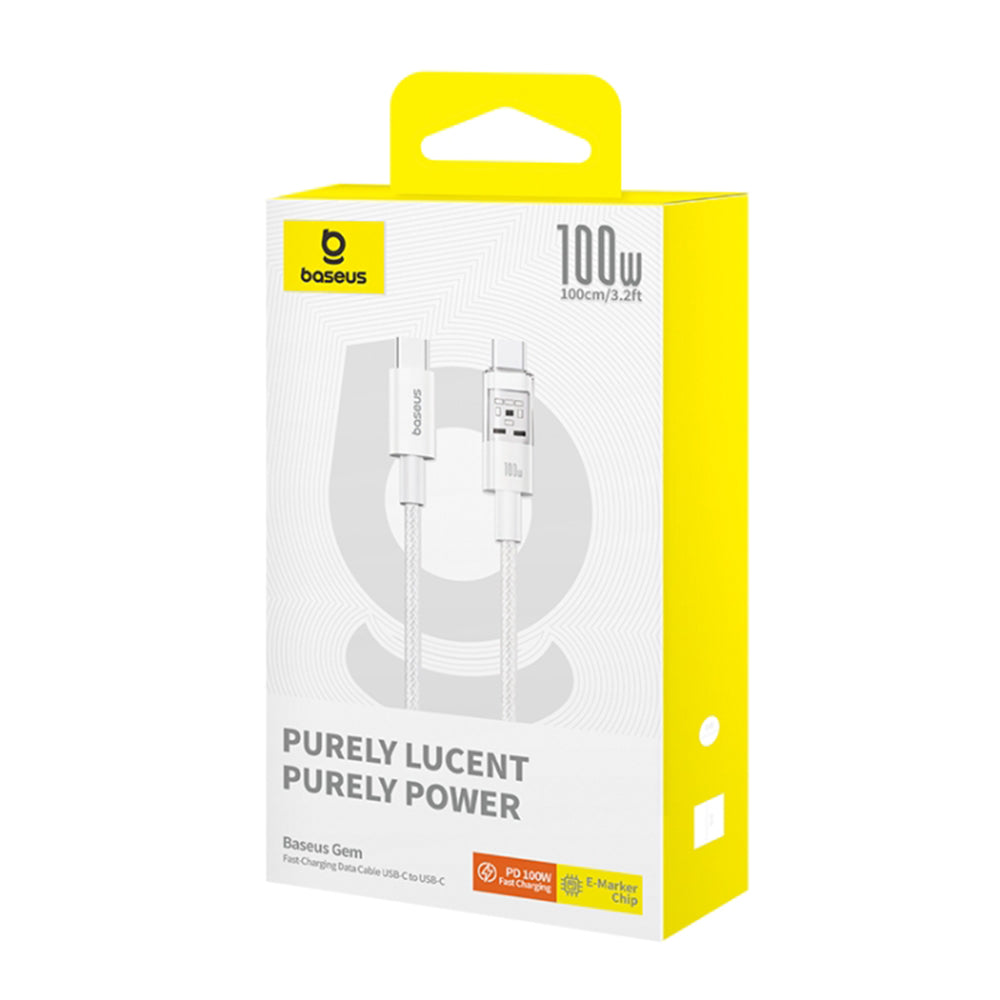 USB-C Data and Charging Cable - USB-C Baseus Gem, 100W, 1m, White P10373000211-00