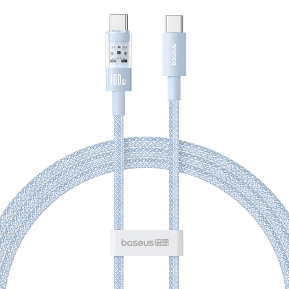 Podatkovni in polnilni kabel USB-C - USB-C Baseus Gem, 100W, 1m, modra P10373000311-00