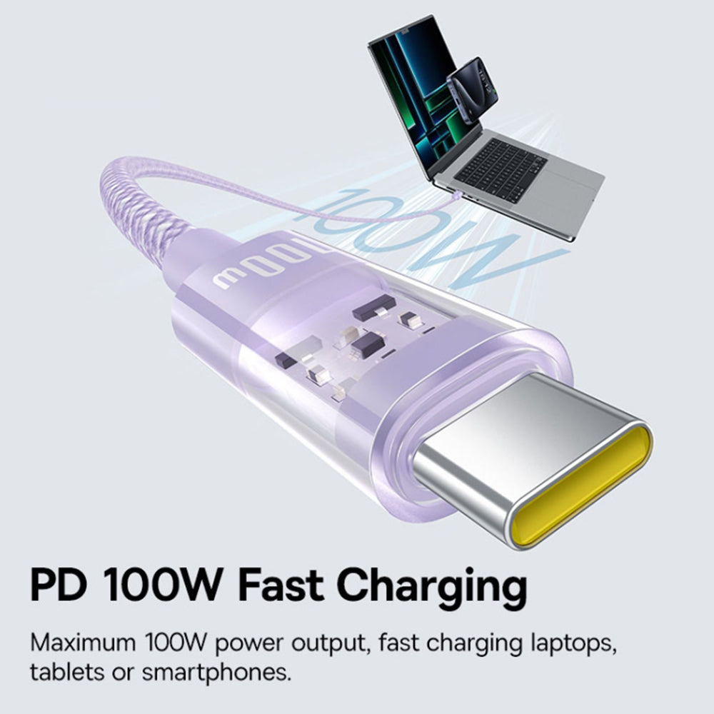 Kabel za podatke in polnjenje USB-C - USB-C Baseus Gem, 100W, 1m, Vijolična P10373000511-00