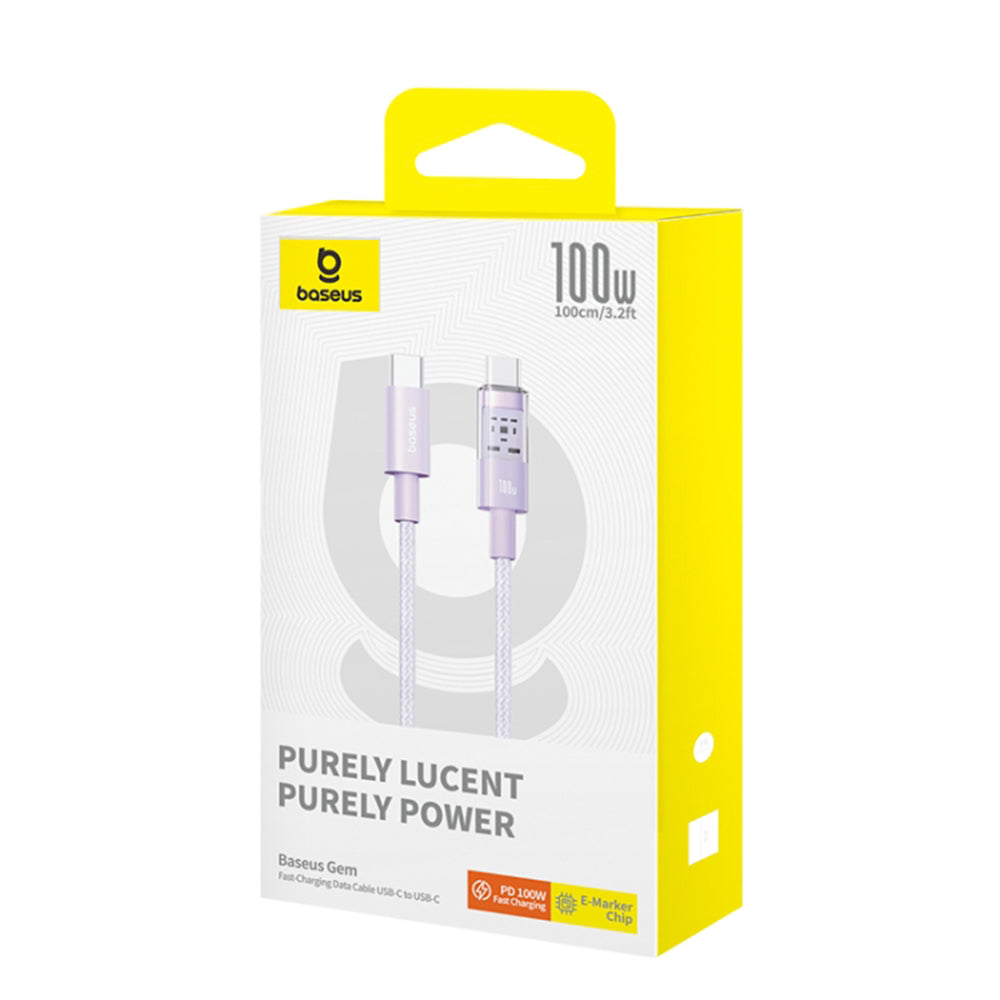 Kabel za podatke in polnjenje USB-C - USB-C Baseus Gem, 100W, 1m, Vijolična P10373000511-00