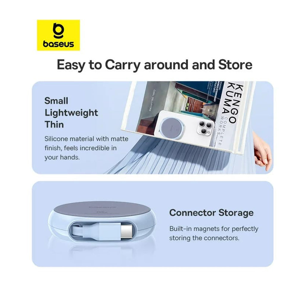 Kabel za podatke in polnjenje USB-C - USB-C Baseus Pathfinder Retractable, 100W, 1m, modra P10368400311-00
