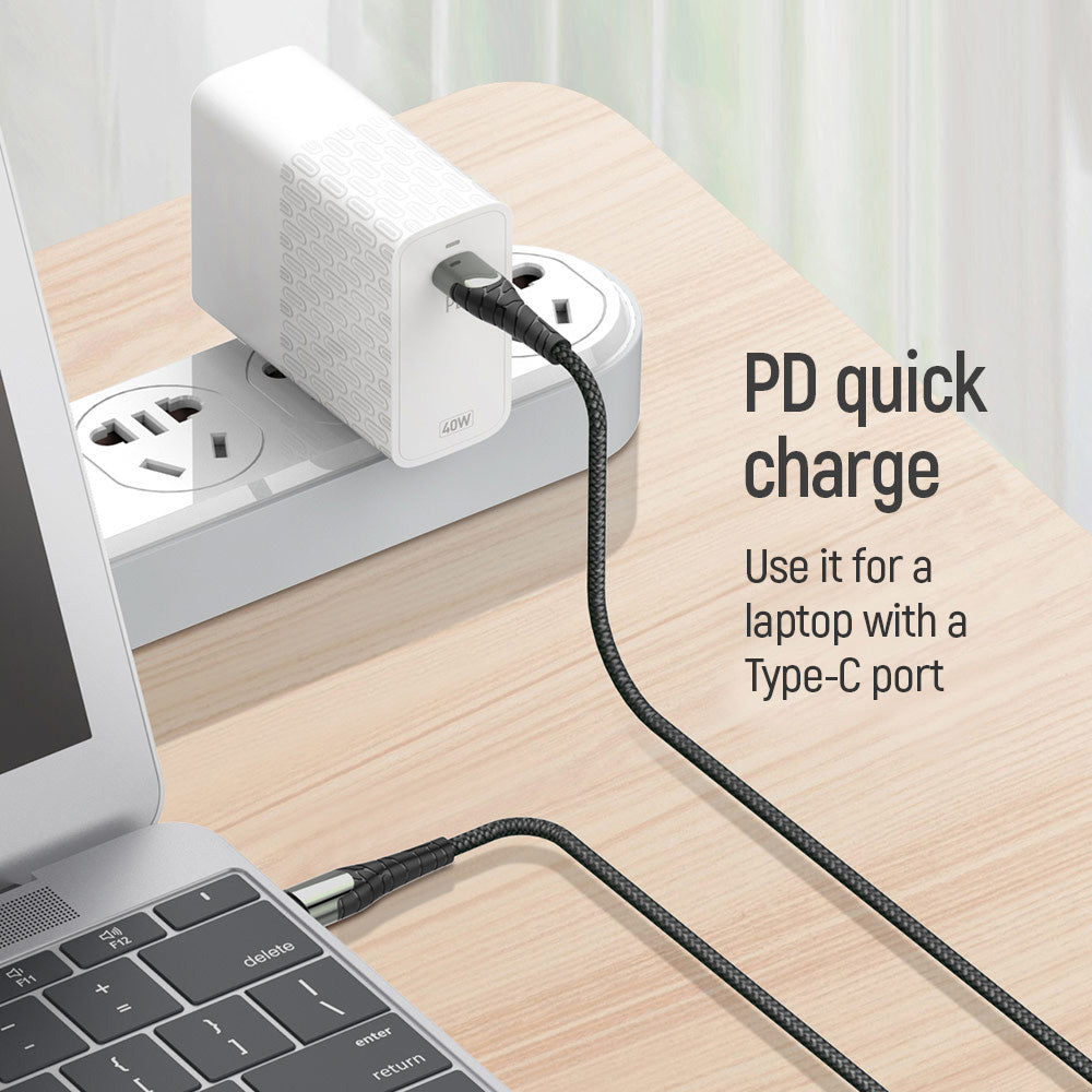 USB-C Data and Charging Cable - USB-C ColorWay CW-CBPDCC040, 65W, 1m, Gray