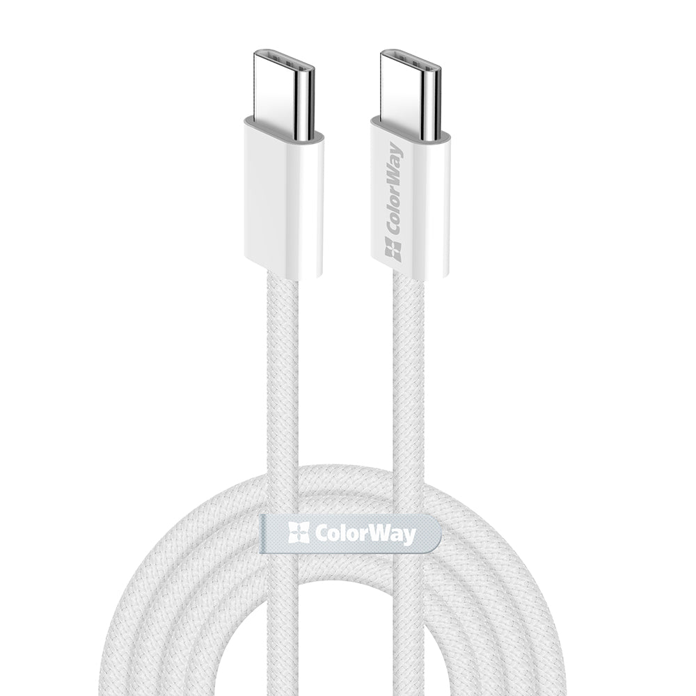 Podatkovni in polnilni kabel USB-C - USB-C ColorWay CW-CBPDCC061, 60W, 1m, Siv