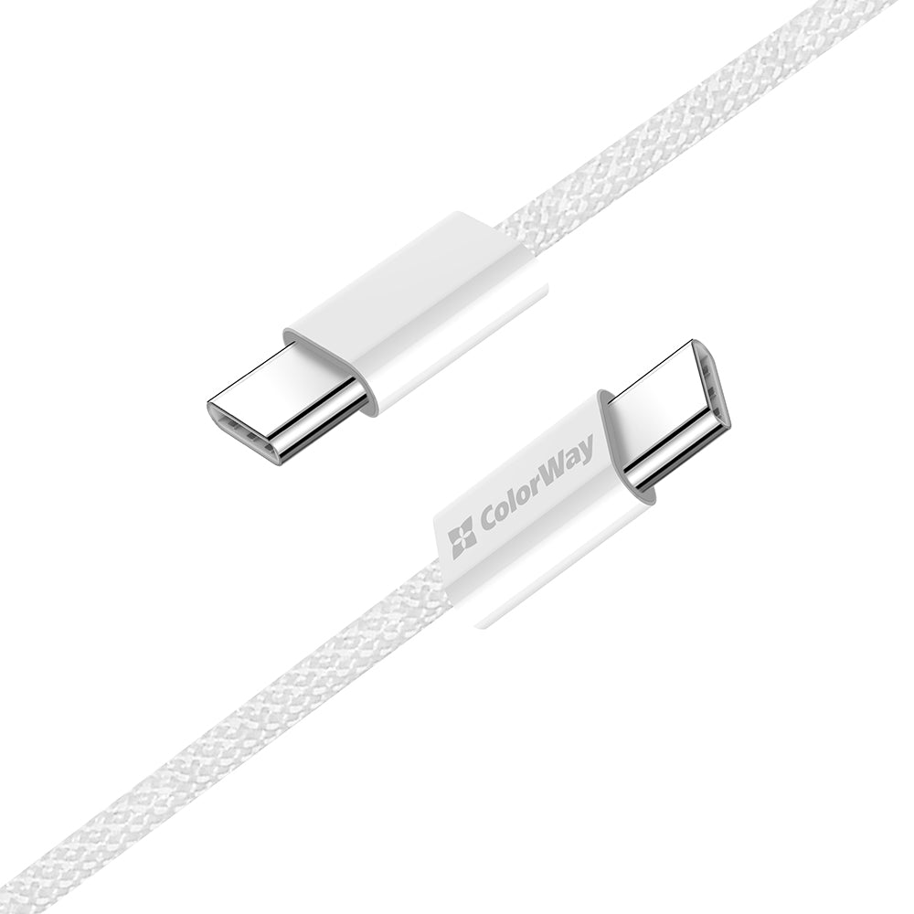 Podatkovni in polnilni kabel USB-C - USB-C ColorWay CW-CBPDCC061, 60W, 1m, Siv