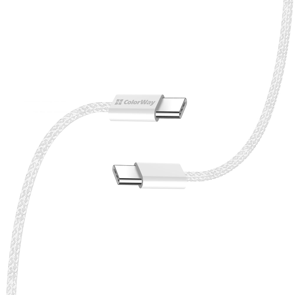 Podatkovni in polnilni kabel USB-C - USB-C ColorWay CW-CBPDCC061, 60W, 1m, Siv