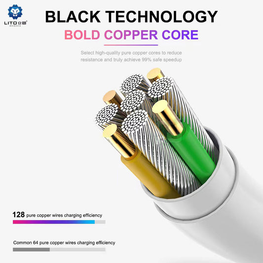 Kabel za podatke in polnjenje USB-C - USB-C Lito, 18W, 2m, Bel