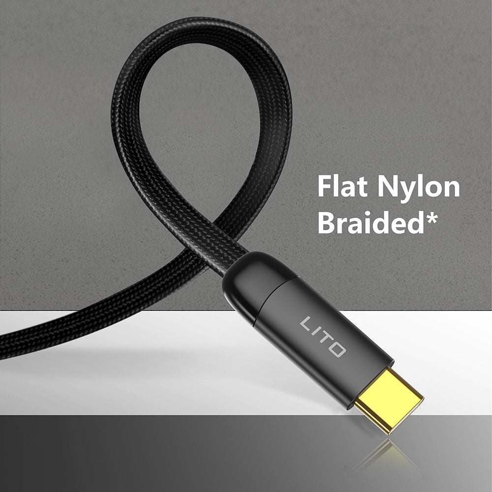 Kabel za podatke in polnjenje USB-C - USB-C Lito LD11CC, 60W, 1m, črn