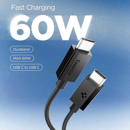 USB-C podatkovni in polnilni kabel - USB-C Spigen EB6015CC, 60W, 1,5 m, črn ACA10417