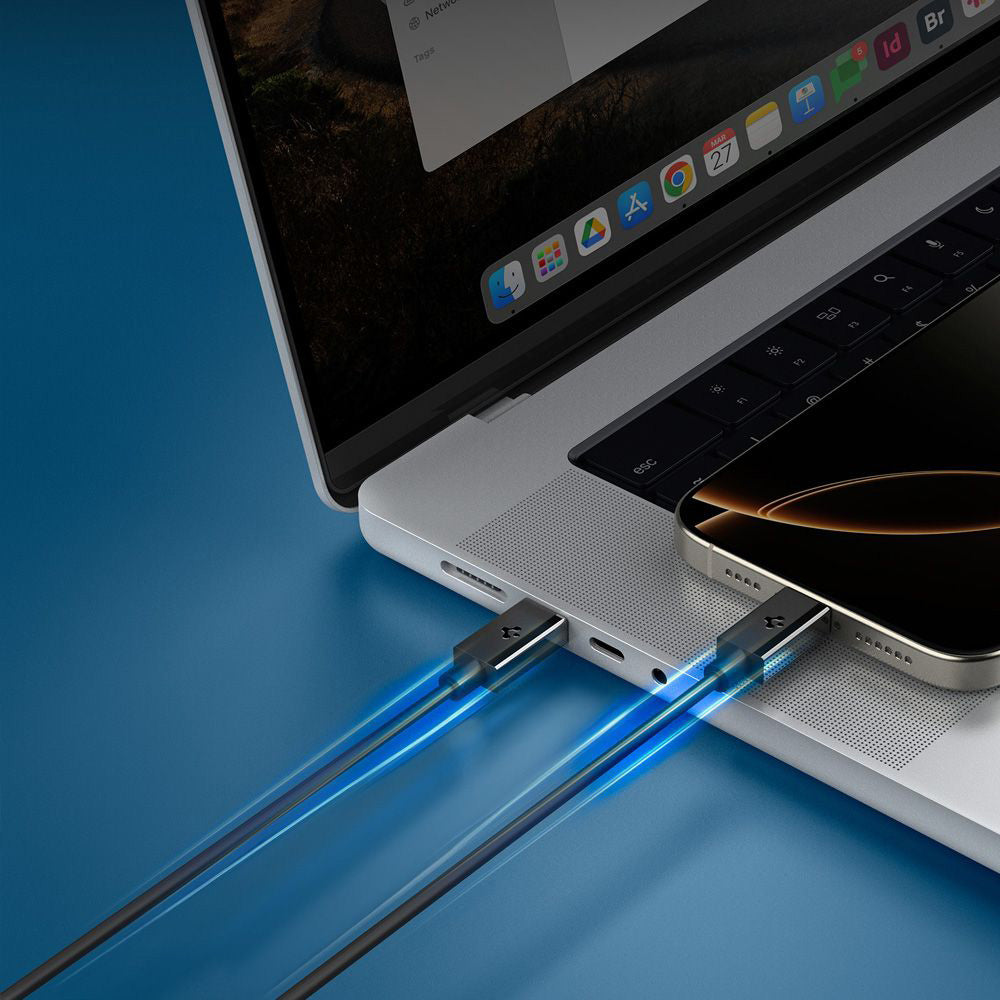 USB-C Data and Charging Cable - USB-C Spigen Essential, 60W, 2m, Black ACA08720