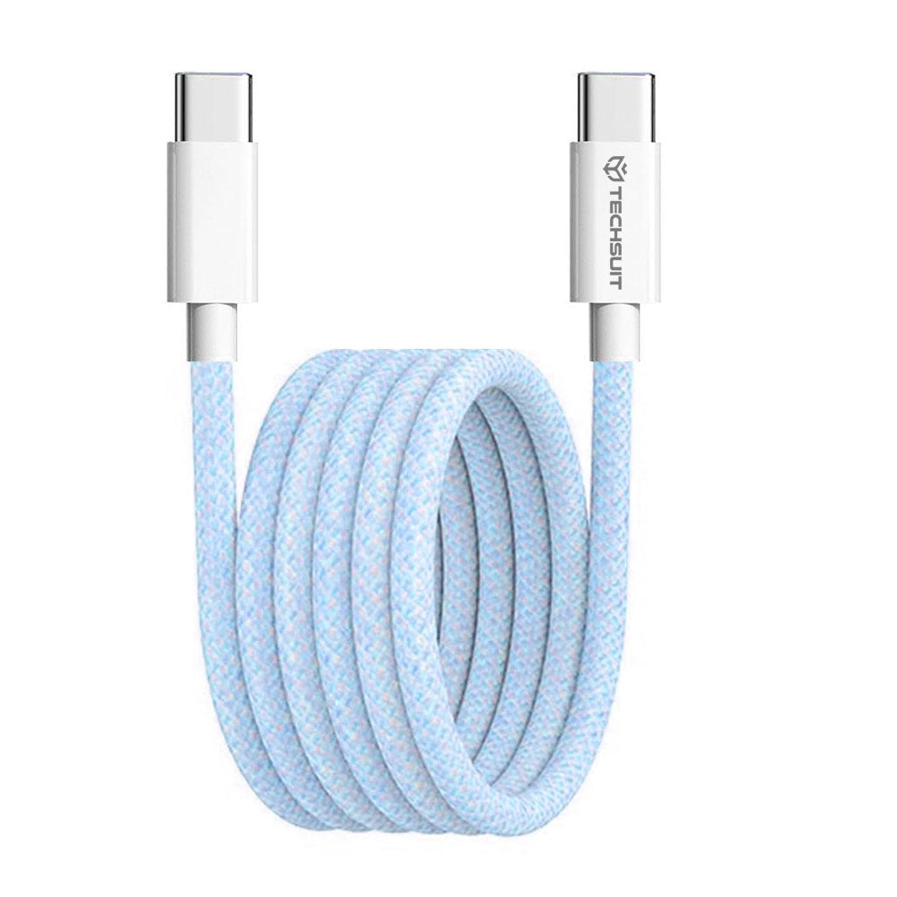 Podatkovni in polnilni kabel USB-C - USB-C Techsuit PCB114D, 60W, 1m, Modra
