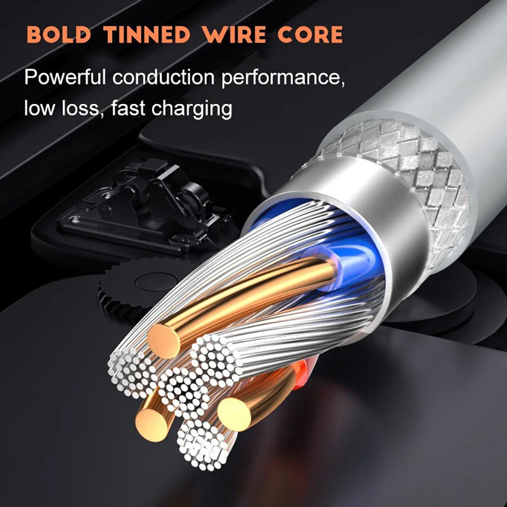 Kabel za podatke in polnjenje USB-C - USB-C Techsuit PCB130, 60W, 1m, Bel