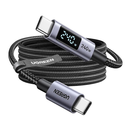 USB-C podatkovni in polnilni kabel - USB-C UGREEN 65867 Display, 240W, 2m, siva