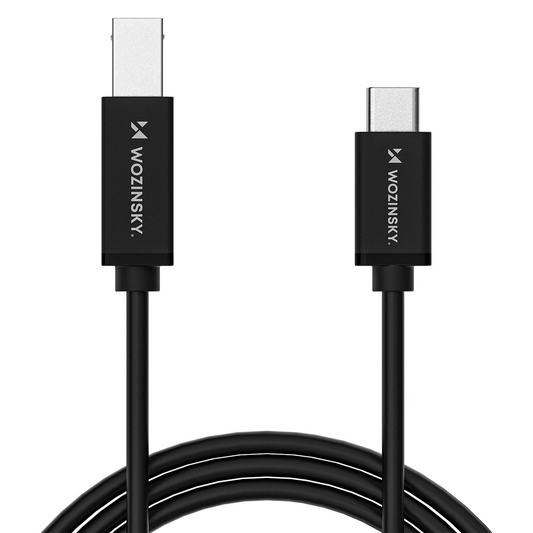 Tiskalni kabel WZK WKDDY1S, USB-C - USB-B, 1m, Črn