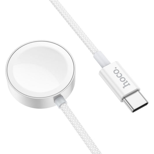 Brezžični polnilec HOCO CW59 za Apple Watch / Samsung Galaxy Watch Series, USB-C, Bel