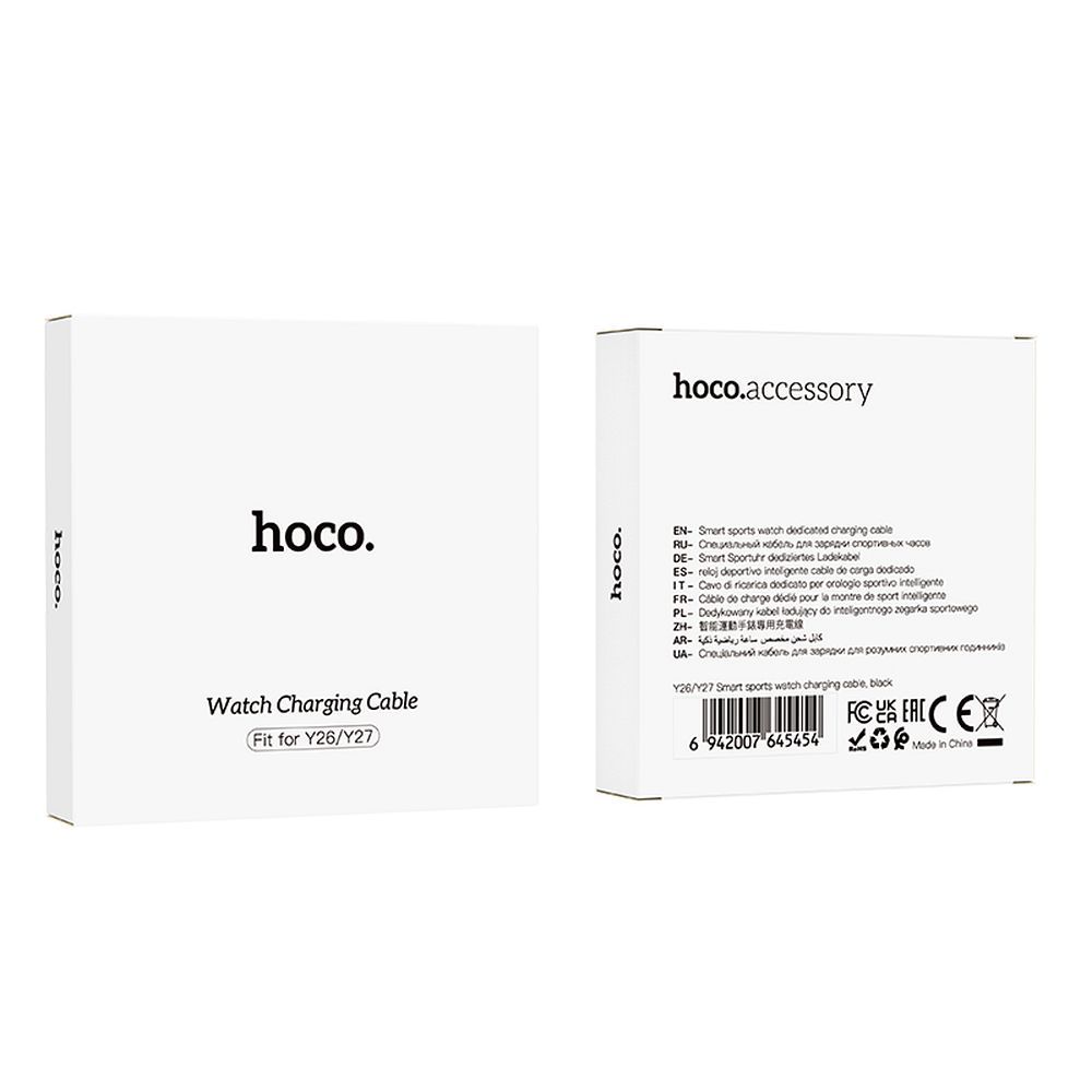 Polnilni kabel za pametno uro HOCO Y26 / Y27, USB-A, črn