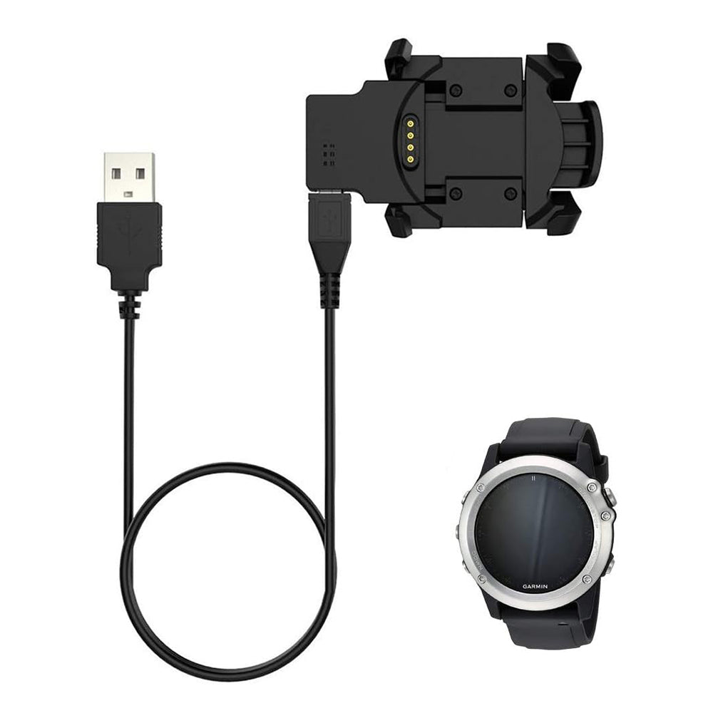 Polnilni kabel Techsuit TGC5 za Garmin Fenix 3 Sapphire / 3 HR / 3, USB-A, Črn