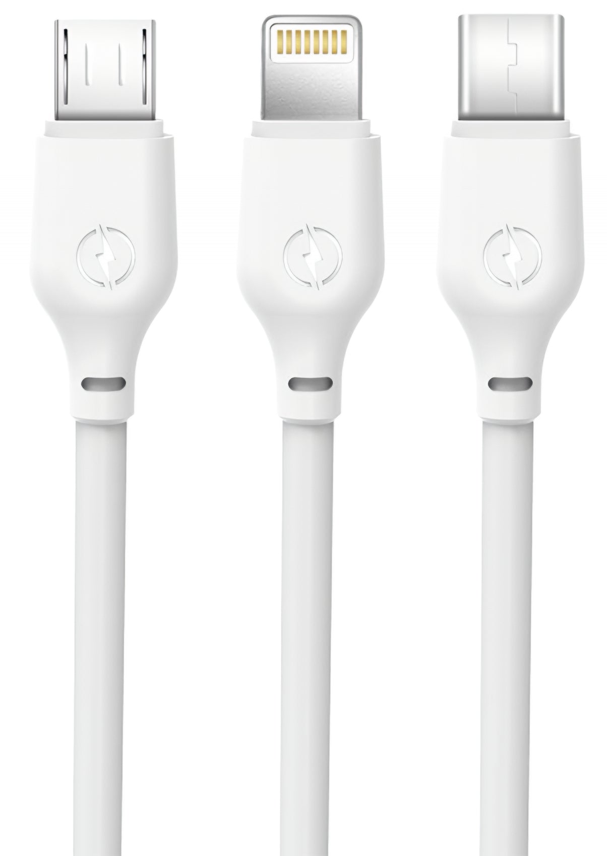 Polnilni kabel USB-A - Lightning / microUSB / USB-C XO Design NB103 3in1, 10W, 1m, Bel