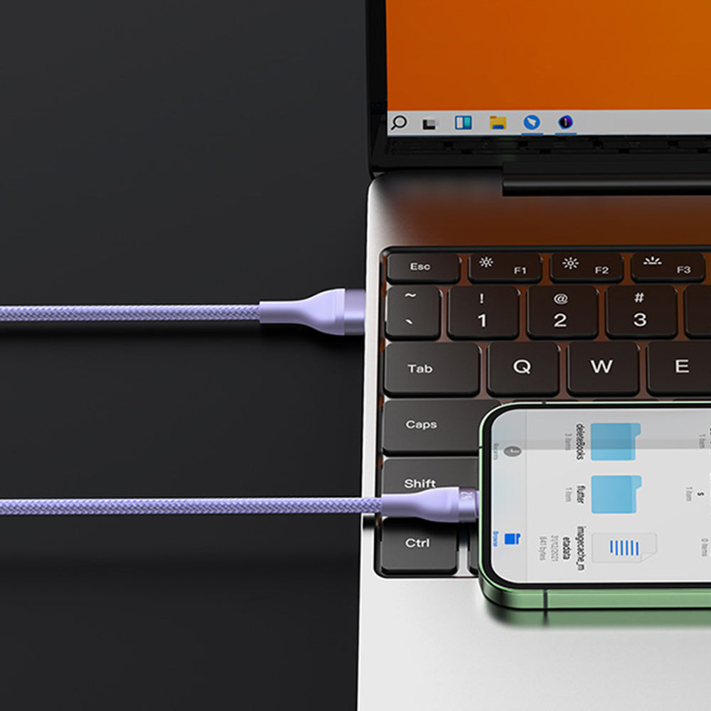 Polnilni kabel USB-A - Lightning / microUSB / USB-C Baseus Flash Series II 3in1, 66W, 1.2m, Vijolična CASS040005
