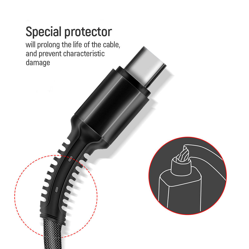 Polnilni kabel USB-A - Lightning / microUSB / USB-C ColorWay CW-CBU3003, 20W, 1.2m, Siv