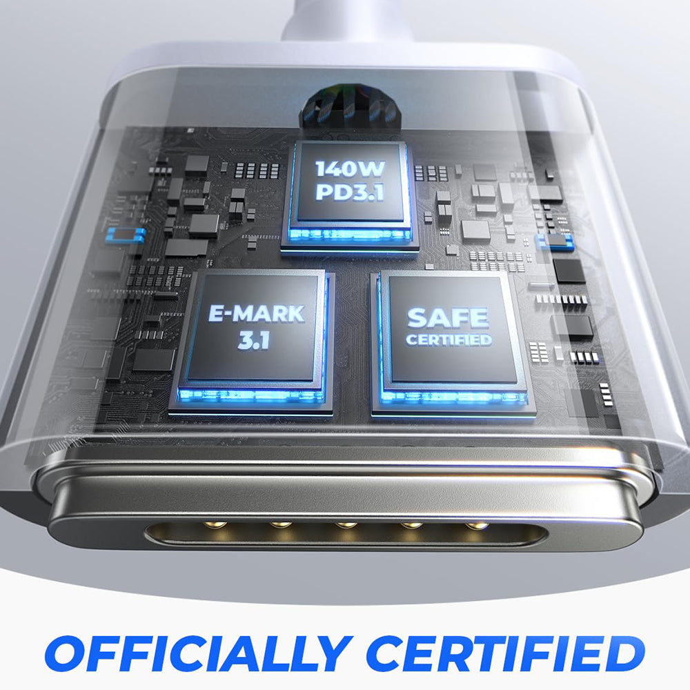 USB-C polnilni kabel - MagSafe 3 Lisen, 140W, 2m, Srebrn YL0123070001