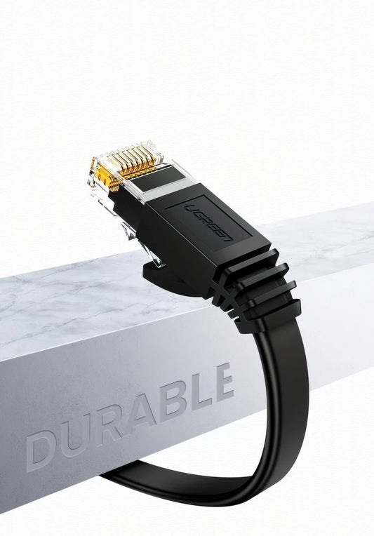 UGREEN NW102 Flat Network Cable, UTP, Cat6, 2m, Black