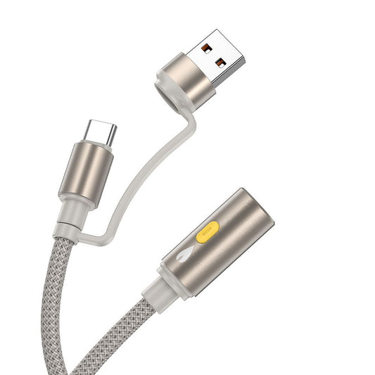 Električni vžigalnik HOCO UA38B, USB-C / USB-A, 0,3m, Zlat