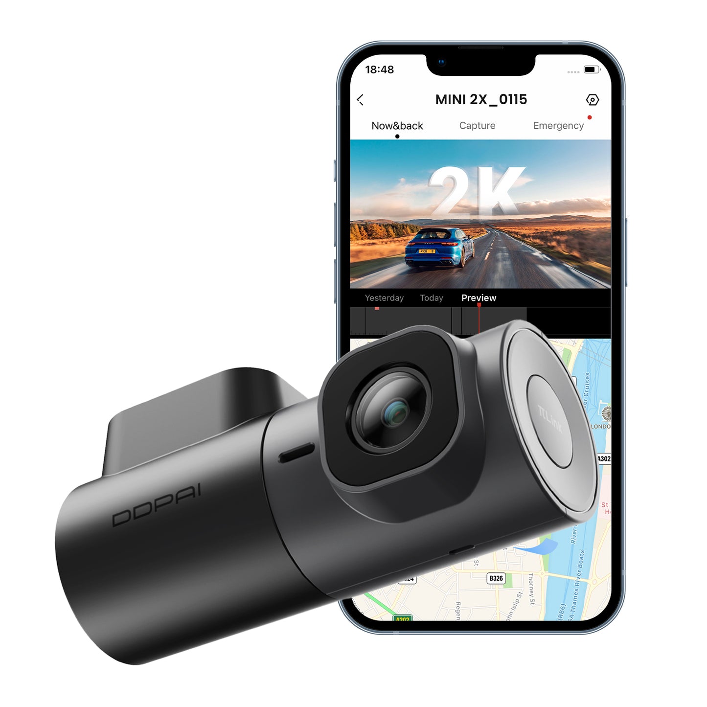 Avtokamera DDPAI MINI2X, 2K, Wi-Fi