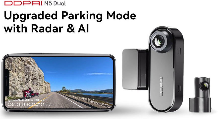 DDPAI N5 Dual Front and Rear Car Camera, 4K, Wi-Fi, GPS, AI