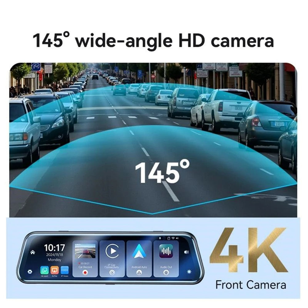 Avtomobilska kamera Yesido KM24 s Carplay / Android Auto, 4K, Zaslon 9.66 palca