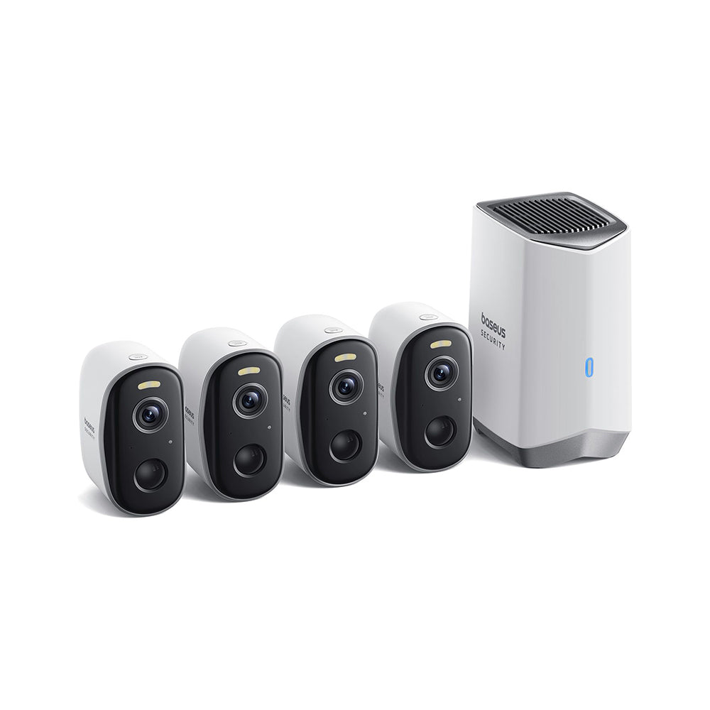 Nadzorna kamera Baseus N1, Wi-Fi, 2K, IP67, zunanja, komplet 4 kosi ACSLH-01