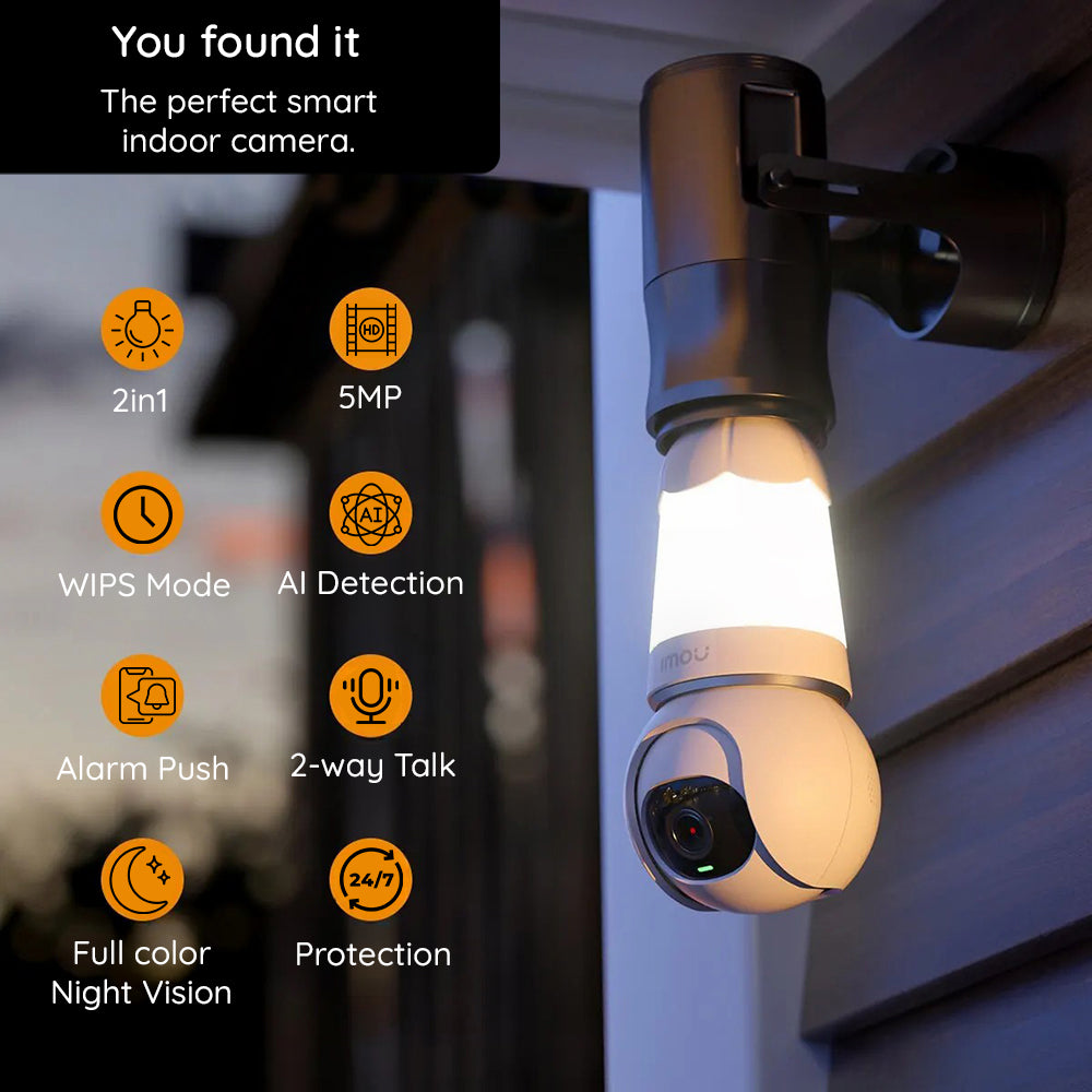 Kamera za nadzor Imou Bulb, Wi-Fi, 2K, Notranja, Bela IPC-S6DP-5M0WEB-E27